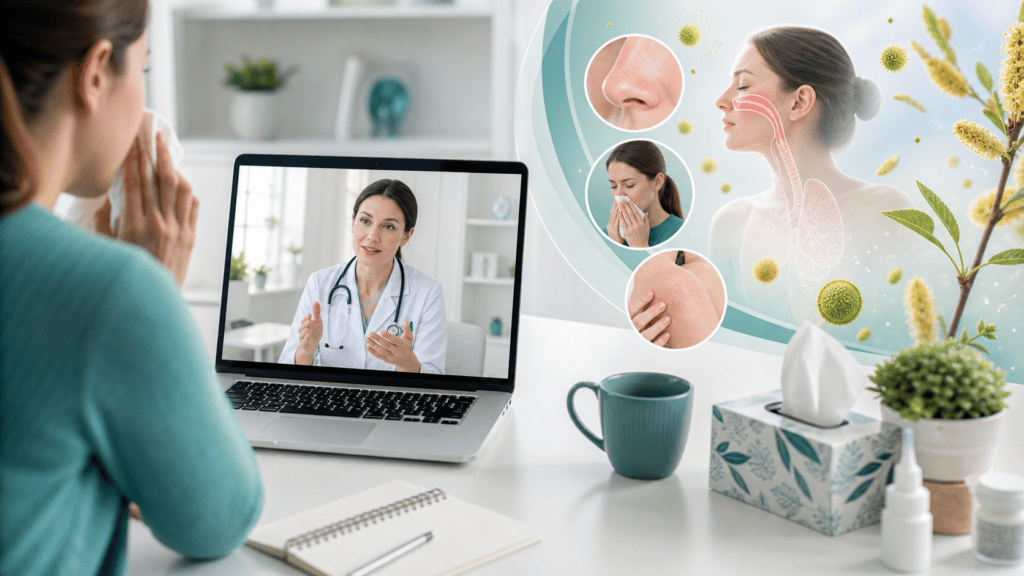 Consulta médica online para síntomas de alergias respiratorias o de piel