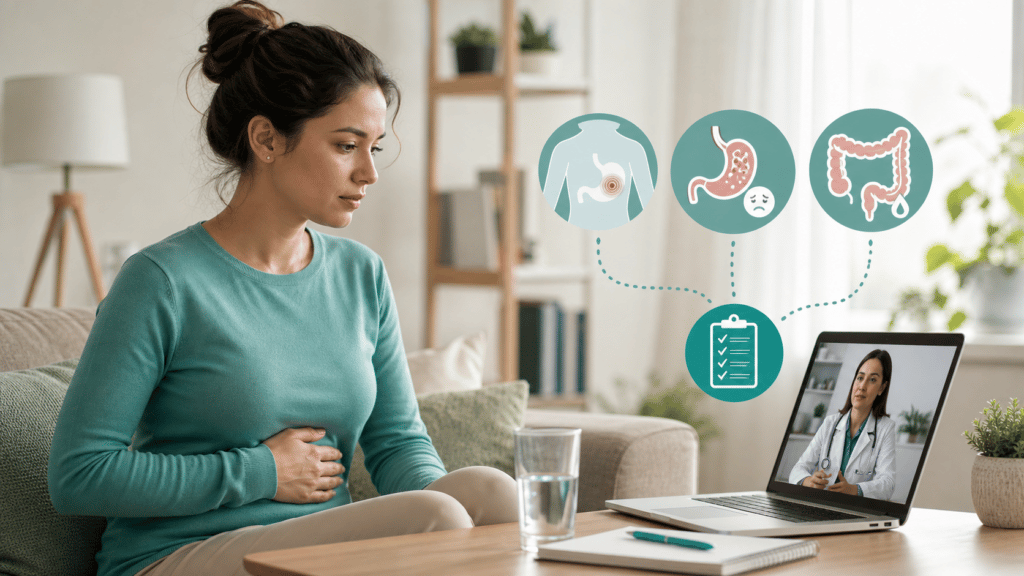 Orientación médica online para dolor abdominal, náuseas o diarrea