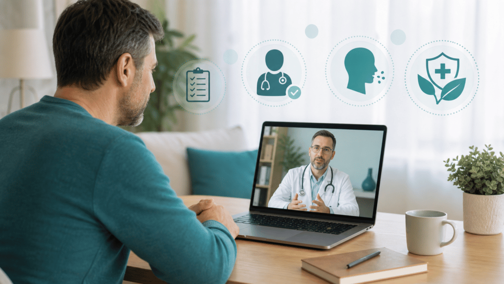 Atención de medicina general para adultos mediante telemedicina